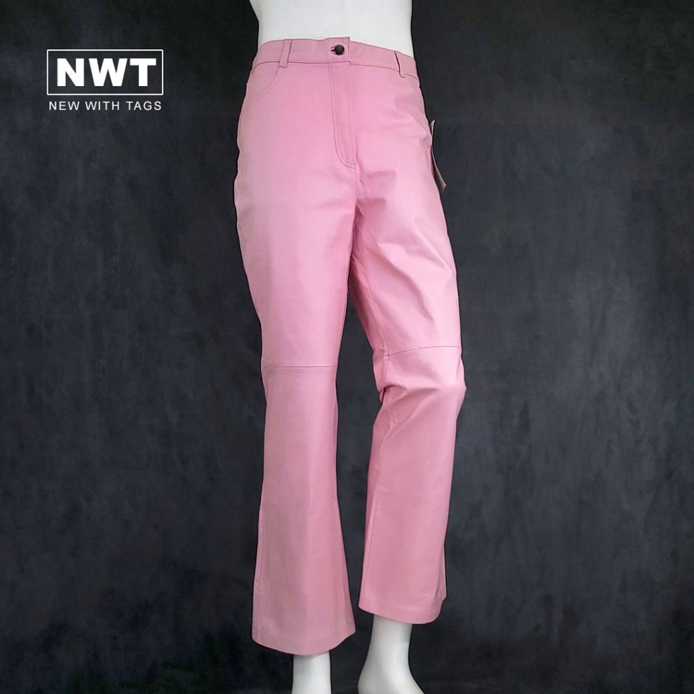 NWT | Genuine Pink Leather Pants | Roaman’s